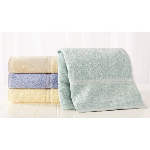 GuestSupply US Fibertone Pool Towel Blended Dobby Border 35x70 21.0 lbs dz Sandstone Solid
